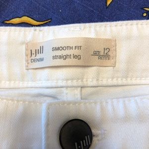 J. Jill Smooth Fit Straight Leg White Jeans, Size 12P